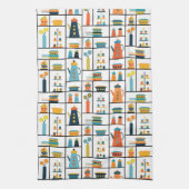 Mid Century Moderne Retro Stijlvolle Keukenplanken Theedoek (Verticaal)