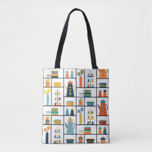 Mid Century Moderne Retro Stijlvolle Keukenplanken Tote Bag