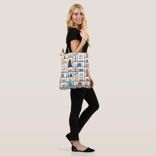Mid Century Moderne Retro Stijlvolle Keukenplanken Tote Bag (Op model)