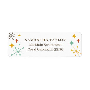 Mid Century Moderne Return Address Label