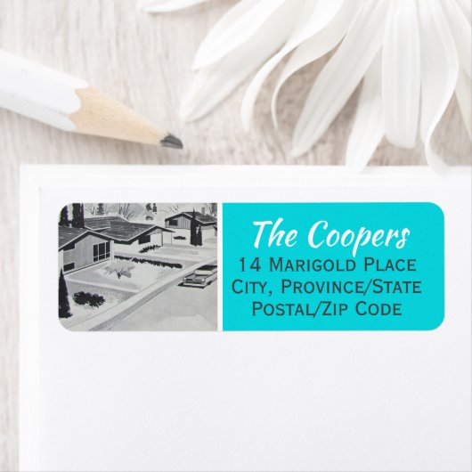 Mid Century Moderne Return Address Label (Insitu)