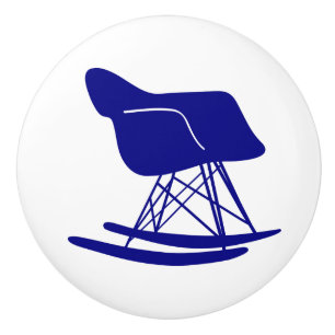 Mid Century Moderne Rocker Stoel Knob, Marine Keramische Knop