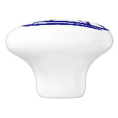 Mid Century Moderne Rocker Stoel Knob, Marine Keramische Knop (Zijkant)