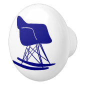 Mid Century Moderne Rocker Stoel Knob, Marine Keramische Knop (Rechts)