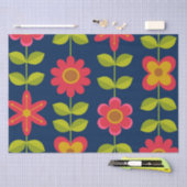 Mid Century Moderne rode bloemen met bladeren Tissuepapier (Craft)