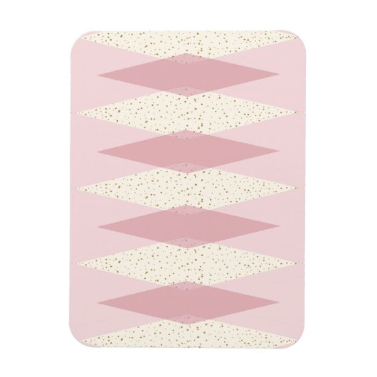 Mid Century Moderne Roze Argyle Flexible Magnet Magneet (Verticaal)