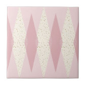 Mid Century Moderne Roze Argyle Small Ceramic Tile Tegeltje (Voorkant)