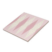 Mid Century Moderne Roze Argyle Small Ceramic Tile Tegeltje (Zijkant)