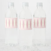 Mid Century Moderne Roze Argyle Waterfles Labels Etiket (Flessen)