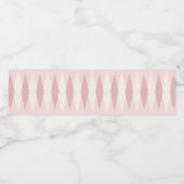 Mid Century Moderne Roze Argyle Waterfles Labels Waterfles Etiket (Enkel label)