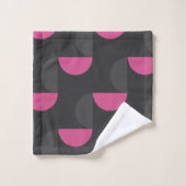 Mid-Century Moderne roze en grijs Bad Handdoek (Wasdoekje)