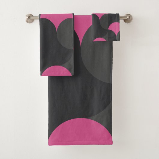 Mid-Century Moderne roze en grijs Bad Handdoek (Insitu)