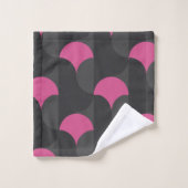 Mid-Century Moderne roze en grijs Bad Handdoek (Wasdoekje)