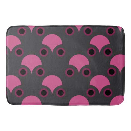 Mid-Century Moderne roze en grijs Badmat (Voorkant)