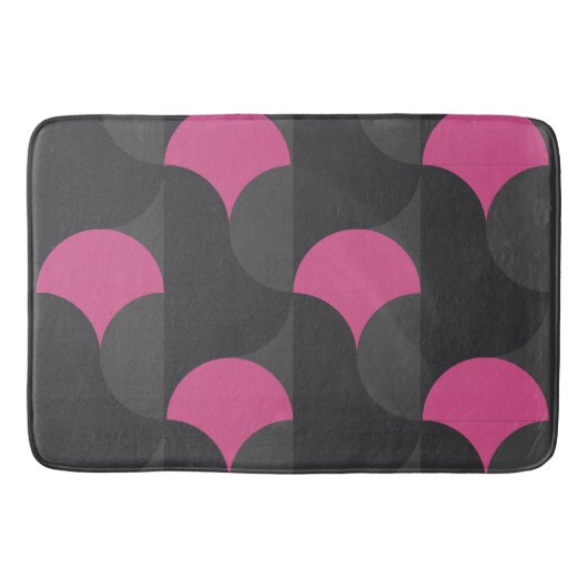 Mid-Century Moderne roze en grijs Badmat (Voorkant)