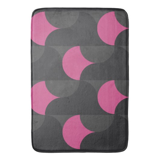 Mid-Century Moderne roze en grijs Badmat (Voorkant Verticaal)