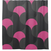 Mid-Century Moderne roze en grijs Douchegordijn (Voorkant)