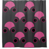 Mid-Century Moderne roze en grijs Douchegordijn (Voorkant)
