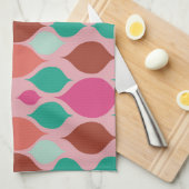 Mid Century Moderne Roze Geometric Theedoek (Quarter Fold)