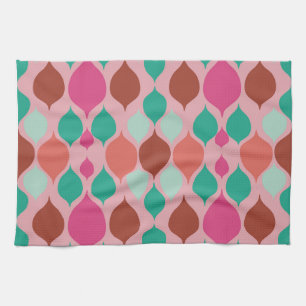 Mid Century Moderne Roze Geometric Theedoek