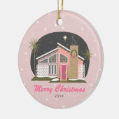 Mid Century Moderne Roze Keramiek van het Huis Keramisch Ornament (Links)