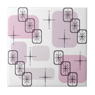 Mid Century Moderne Roze Licht Paars Tegeltje