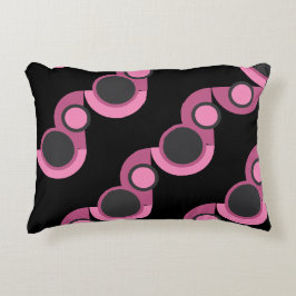 Mid-Century Moderne roze, zwart en grijs Accent Kussen