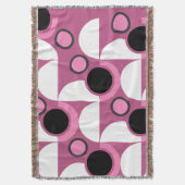 Mid-Century Moderne roze, zwart en grijs Deken (Voorkant Verticaal)