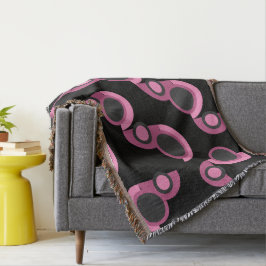 Mid-Century Moderne roze, zwart en grijs Deken