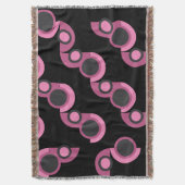 Mid-Century Moderne roze, zwart en grijs Deken (Voorkant Verticaal)