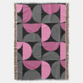 Mid-Century Moderne roze, zwart en grijs Deken (Voorkant Verticaal)
