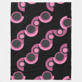 Mid-Century Moderne roze, zwart en grijs Fleece Deken (Voorkant)