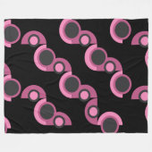 Mid-Century Moderne roze, zwart en grijs Fleece Deken (Voorkant (Horizontaal))