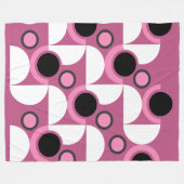 Mid-Century Moderne roze, zwart en grijs Fleece Deken (Voorkant (Horizontaal))