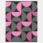 Mid-Century Moderne roze, zwart en grijs Fleece Deken (Voorkant)