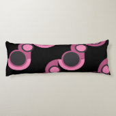 Mid-Century Moderne roze, zwart en grijs Lichaamskussen (Achterkant)
