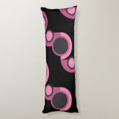 Mid-Century Moderne roze, zwart en grijs Lichaamskussen (Achterkant (Verticaal))
