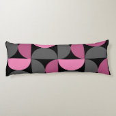 Mid-Century Moderne roze, zwart en grijs Lichaamskussen (Achterkant)