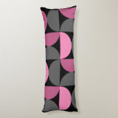 Mid-Century Moderne roze, zwart en grijs Lichaamskussen (Achterkant (Verticaal))