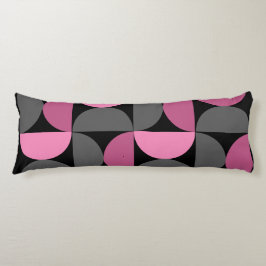 Mid-Century Moderne roze, zwart en grijs Lichaamskussen