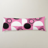 Mid-Century Moderne roze, zwart en grijs Lichaamskussen (Achterkant)