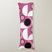 Mid-Century Moderne roze, zwart en grijs Lichaamskussen (Voorkant Verticaal)