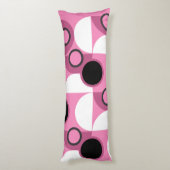 Mid-Century Moderne roze, zwart en grijs Lichaamskussen (Achterkant (Verticaal))