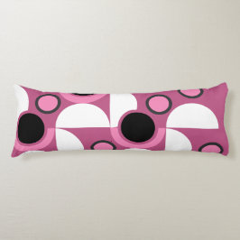 Mid-Century Moderne roze, zwart en grijs Lichaamskussen