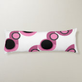 Mid-Century Moderne roze, zwart en grijs Lichaamskussen (Achterkant)
