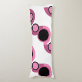 Mid-Century Moderne roze, zwart en grijs Lichaamskussen (Voorkant Verticaal)