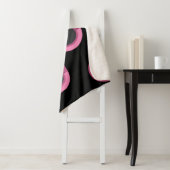 Mid-Century Moderne roze, zwart en grijs Sherpa Deken (In situ)