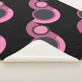 Mid-Century Moderne roze, zwart en grijs Sherpa Deken (3/4)