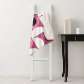 Mid-Century Moderne roze, zwart en grijs Sherpa Deken (In situ)