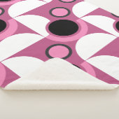 Mid-Century Moderne roze, zwart en grijs Sherpa Deken (3/4)